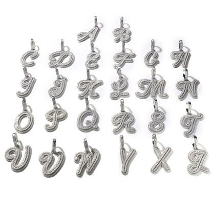 BIGS- 7.2 cm Baguette style single letter pendant