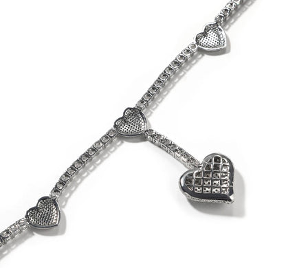 REMY MA- 4 mm micro paved heart tennis chain