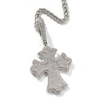 CROSSBRED- 8.4 cm Icy cross pendant