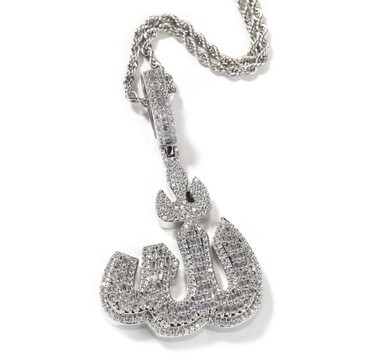 SYMBOL- 7.2 cm Icy Arabic symbol pendant