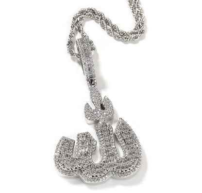 SYMBOL- 7.2 cm Icy Arabic symbol pendant
