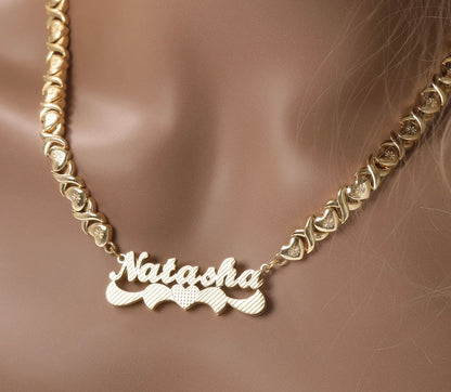 XOXO- 8 mm XOXO nameplate necklace