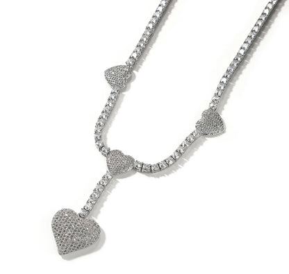REMY MA- 4 mm micro paved heart tennis chain