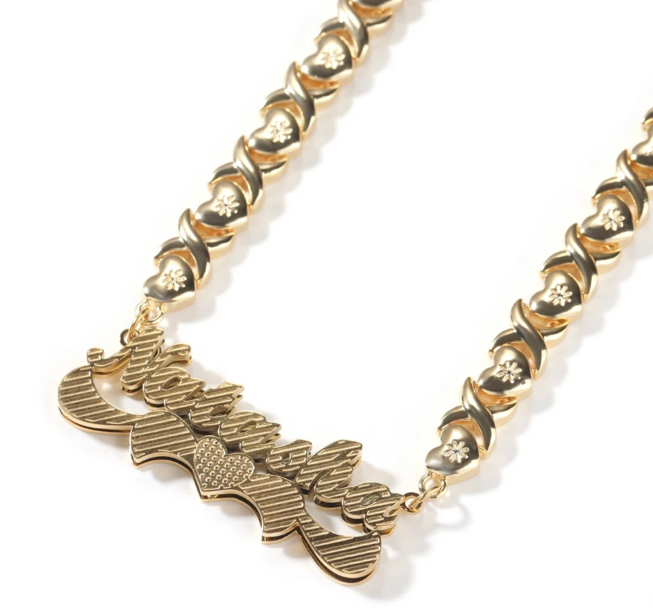 XOXO- 8 mm XOXO nameplate necklace