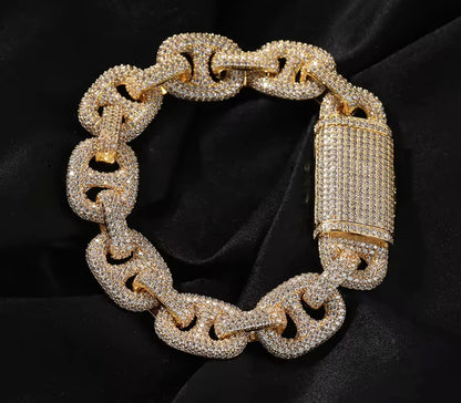 PESOS NO POUNDS BRACELET- 16 mm Icy Coffee bean bracelet