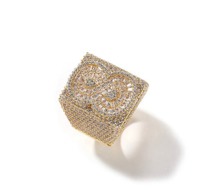 MOIS NUGGET- 925 Sterling Silver Moissanite 26 mm 3D letter/number ring