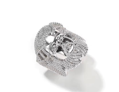 ZEUS RING- 31 mm Micro paved Jesus ring