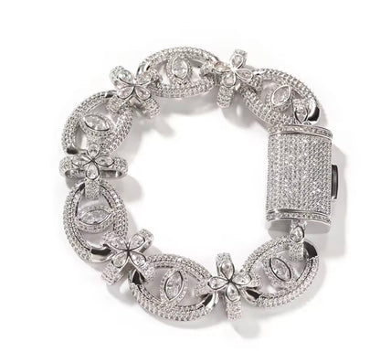 FLOWER LINK BRACELET- 18 mm Flower link eye bracelet