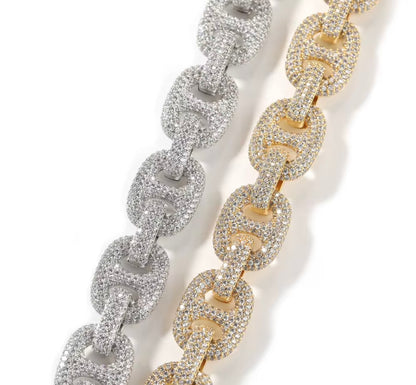 PESOS NO POUNDS BRACELET- 16 mm Icy Coffee bean bracelet