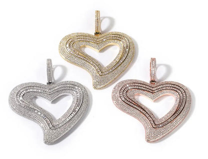 BIG HEART- 8.8 cm Hollow heart pendant