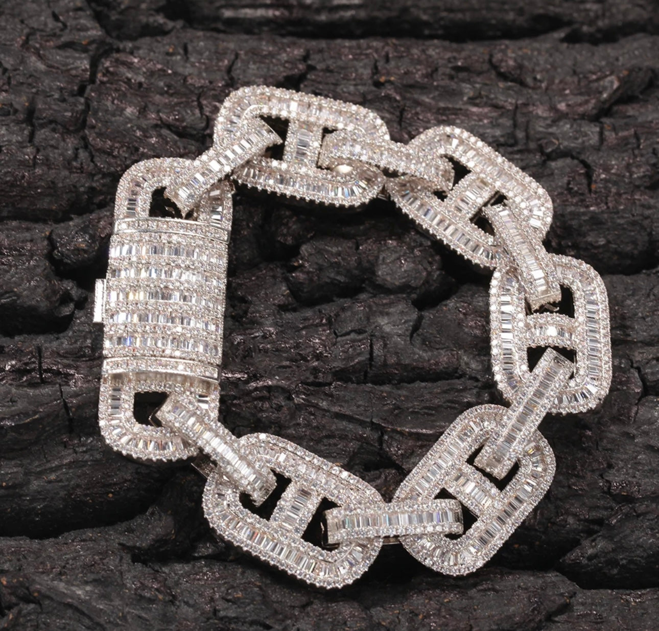 PESOS- 15 mm Baguette Coffee bean anklet