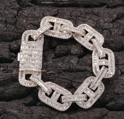 PESOS- 15 mm Baguette Coffee bean anklet