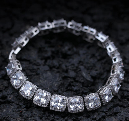 ICE BOXXX BRACELET- 10 mm Square cluster tennis bracelet
