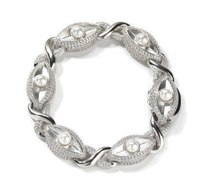 OYSTER BRACELET- 13  mm Pearl eye chain
