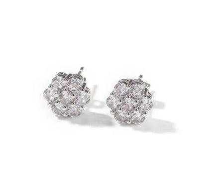 FLOWER STUD - 925 Sterling silver VVS Moissanite stud earrings