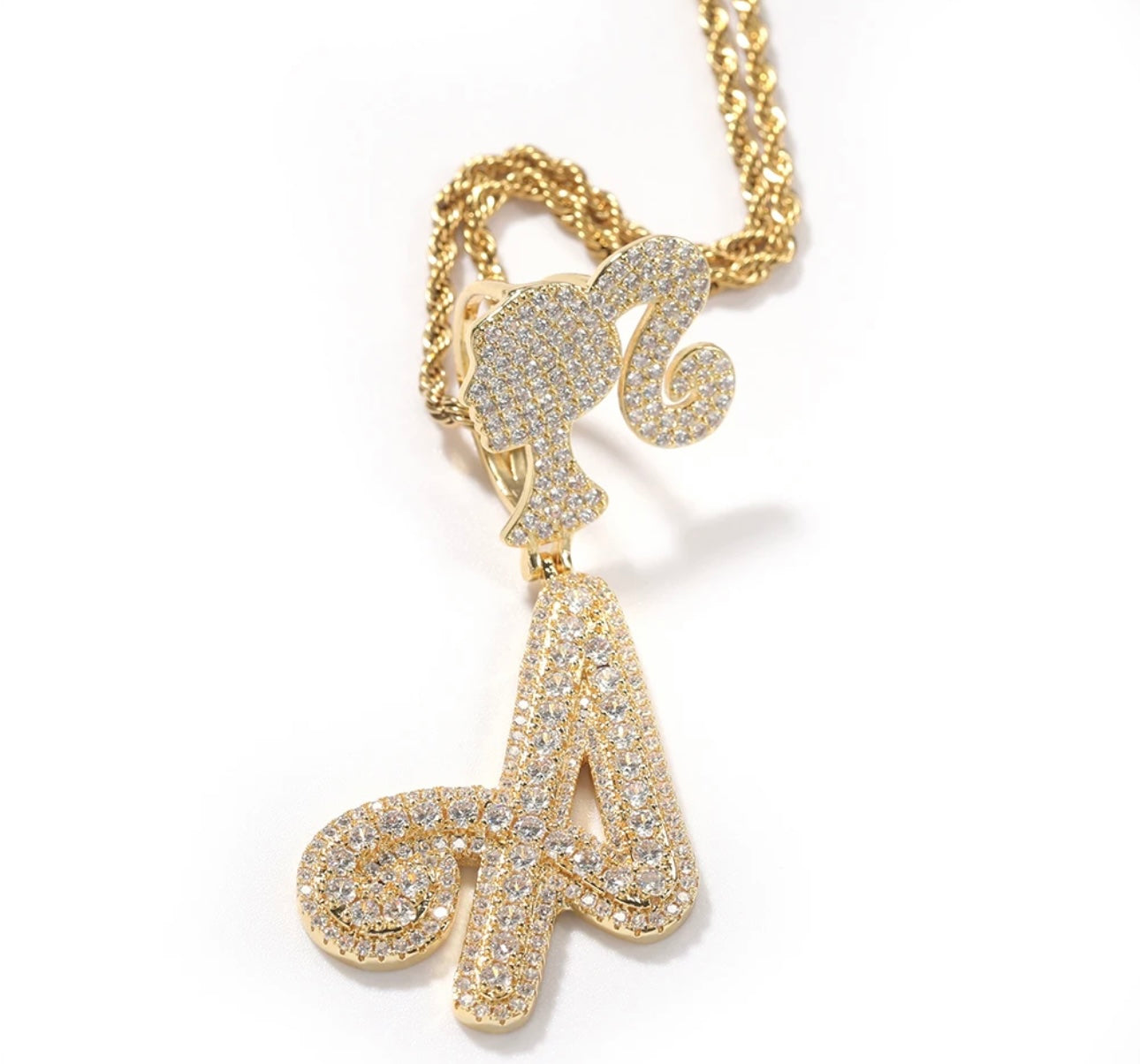 BARBIE GIRL LETTER- 4.7 cm Barbie hook, single letter pendant