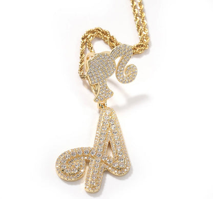 BARBIE GIRL LETTER- 4.7 cm Barbie hook, single letter pendant