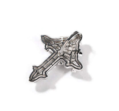CONCRETE ROSE- 5.9 cm Rose cross pendant