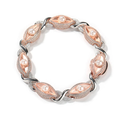 OYSTER BRACELET- 13  mm Pearl eye chain