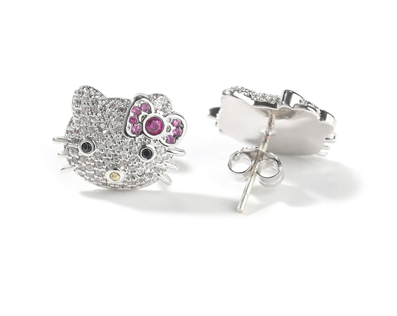 ICY KITTY EARRINGS - 14 mm Inspired hello Kitty earrings