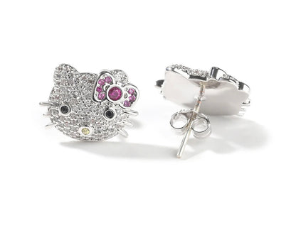 ICY KITTY EARRINGS - 14 mm Inspired hello Kitty earrings