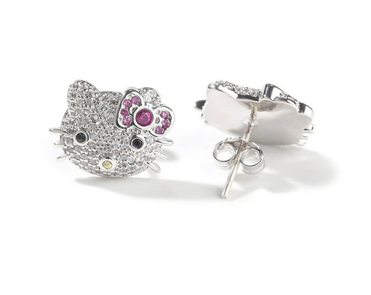 ICY KITTY EARRINGS - 14 mm Inspired hello Kitty earrings