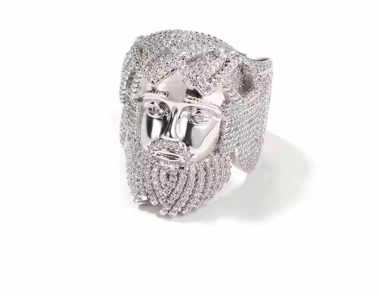 ZEUS RING- 31 mm Micro paved Jesus ring