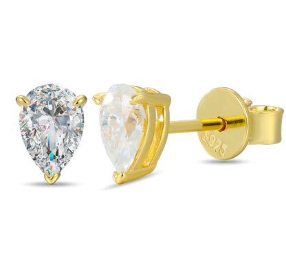 PEAR- 925 Sterling silver pear cut Moissanite stud earrings