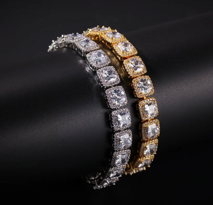 ICE BOXXX BRACELET- 10 mm Square cluster tennis bracelet