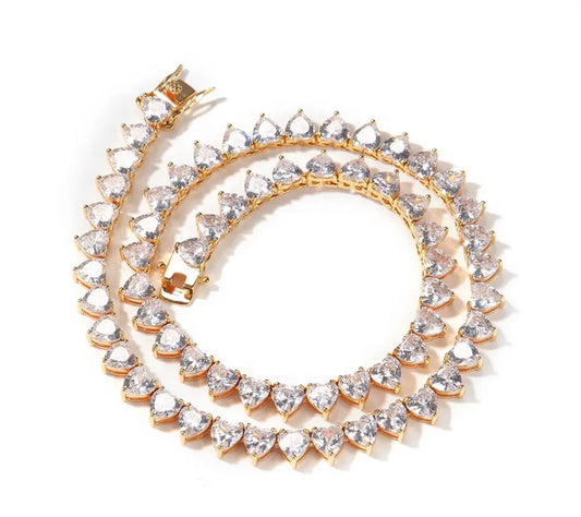 GET MONEY- 7 mm Heart tennis chain