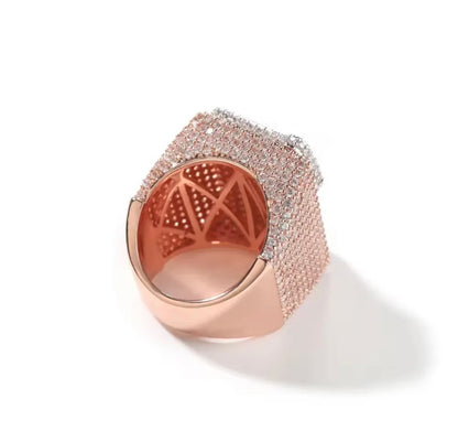 MOIS NUGGET- 925 Sterling Silver Moissanite 26 mm 3D letter/number ring