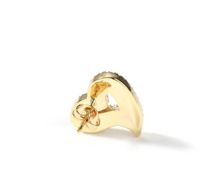 2HEARTS- 15.4 mm Heart shaped stud earrings