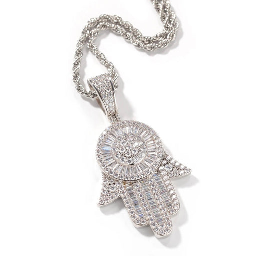 HAMSA - 6.4 cm Baguette Hamsa hand pendant