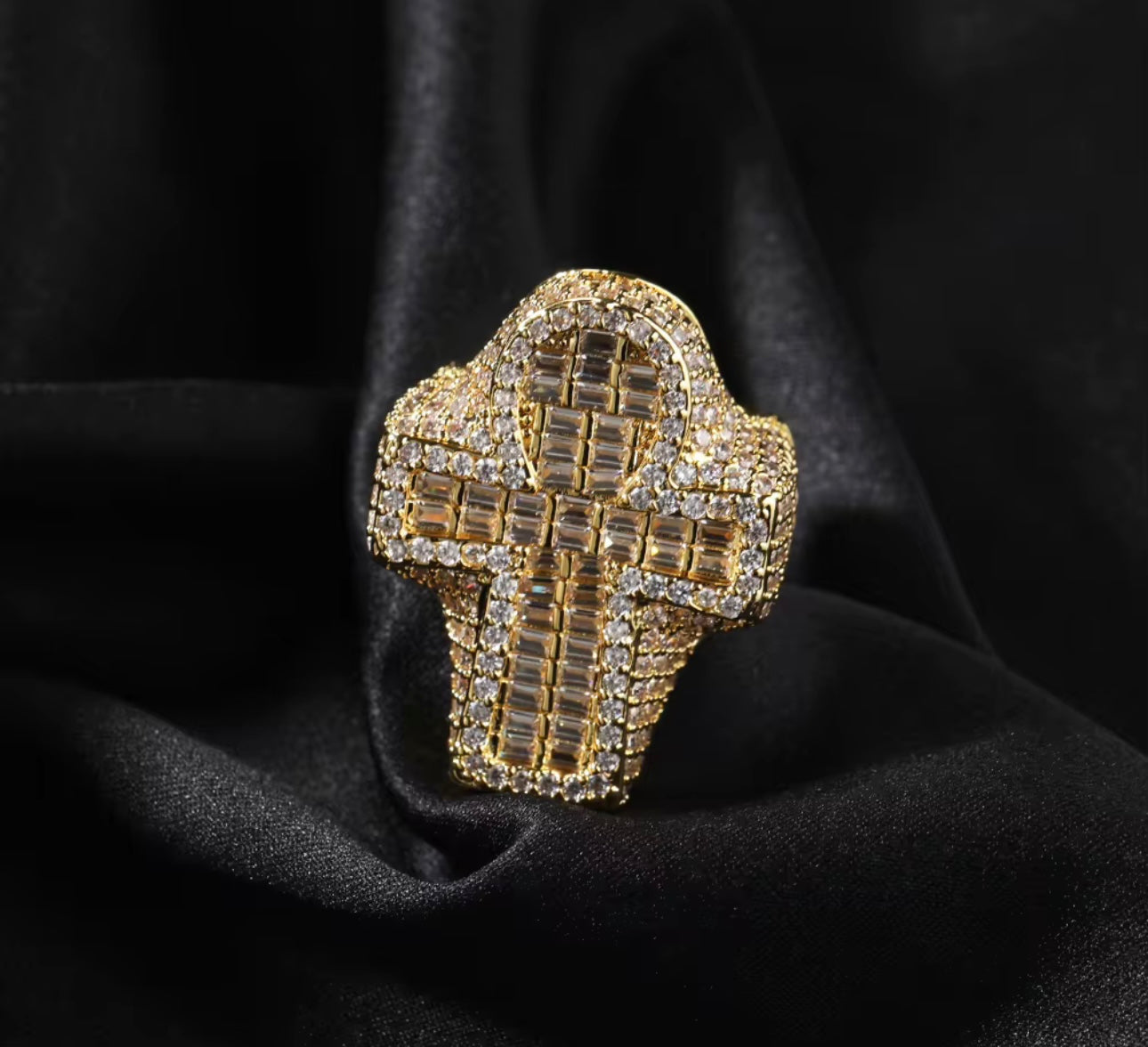 KEY OF LIFE- 33 mm Baguette Ankh ring