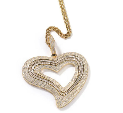 BIG HEART- 8.8 cm Hollow heart pendant