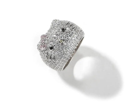 ICY KITTY RING- 15 mm Inspired Hello kitty ring