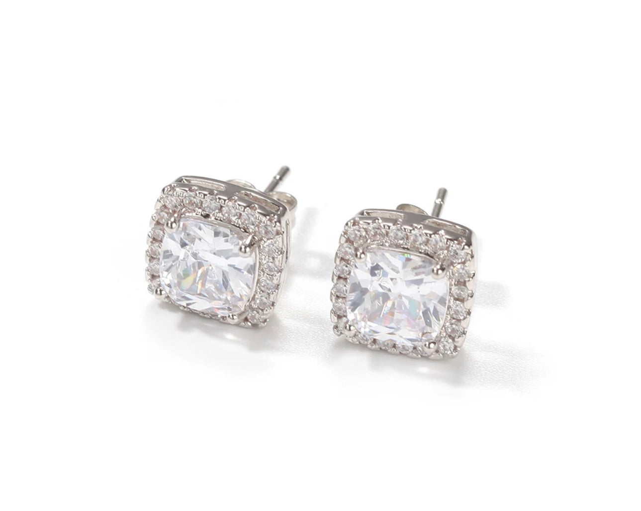 Opulence -Stainless Steel square stud earrings
