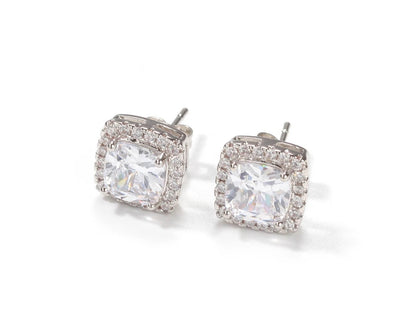 Opulence -Stainless Steel square stud earrings