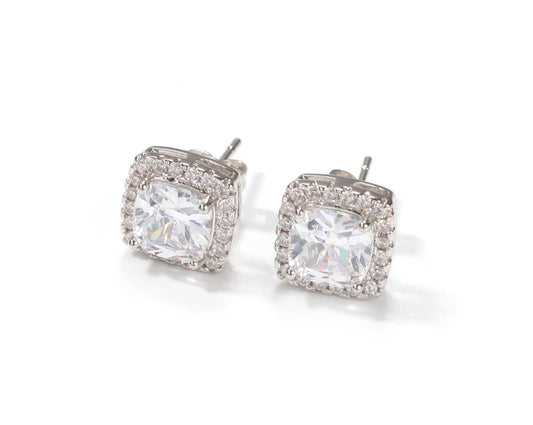 Opulence -Stainless Steel square stud earrings