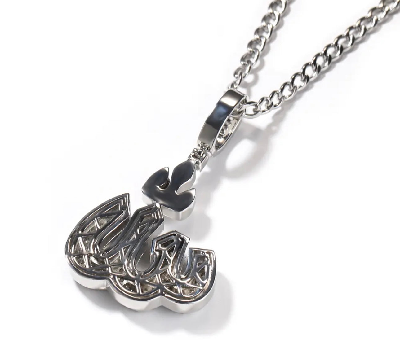 SYMBOL- 7.2 cm Icy Arabic symbol pendant