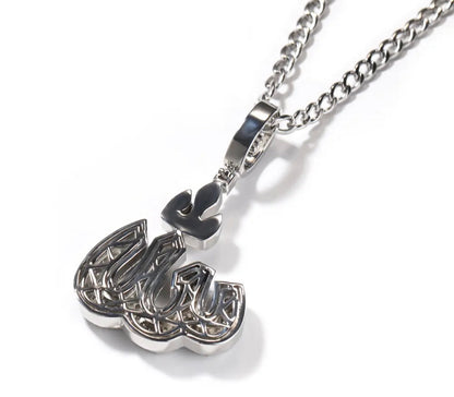 SYMBOL- 7.2 cm Icy Arabic symbol pendant