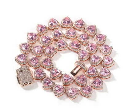 LUXURY ICE- 10 mm Heart necklace