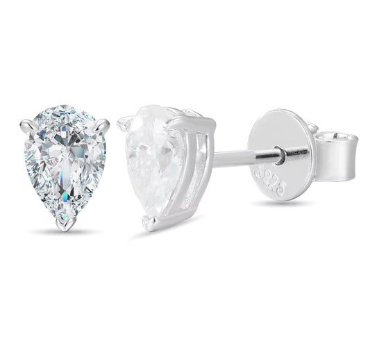 PEAR- 925 Sterling silver pear cut Moissanite stud earrings