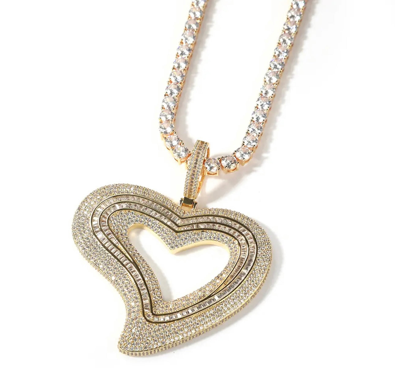 BIG HEART- 8.8 cm Hollow heart pendant
