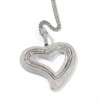 BIG HEART- 8.8 cm Hollow heart pendant