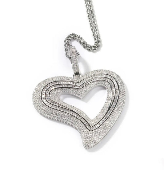 BIG HEART- 8.8 cm Hollow heart pendant
