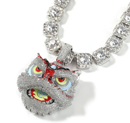 CHINESE LION- 6.2 cm Colorful Chinese Lion pendant