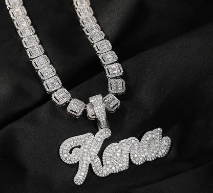 SCRIPT- 10 cm Brush cursive nameplate pendant