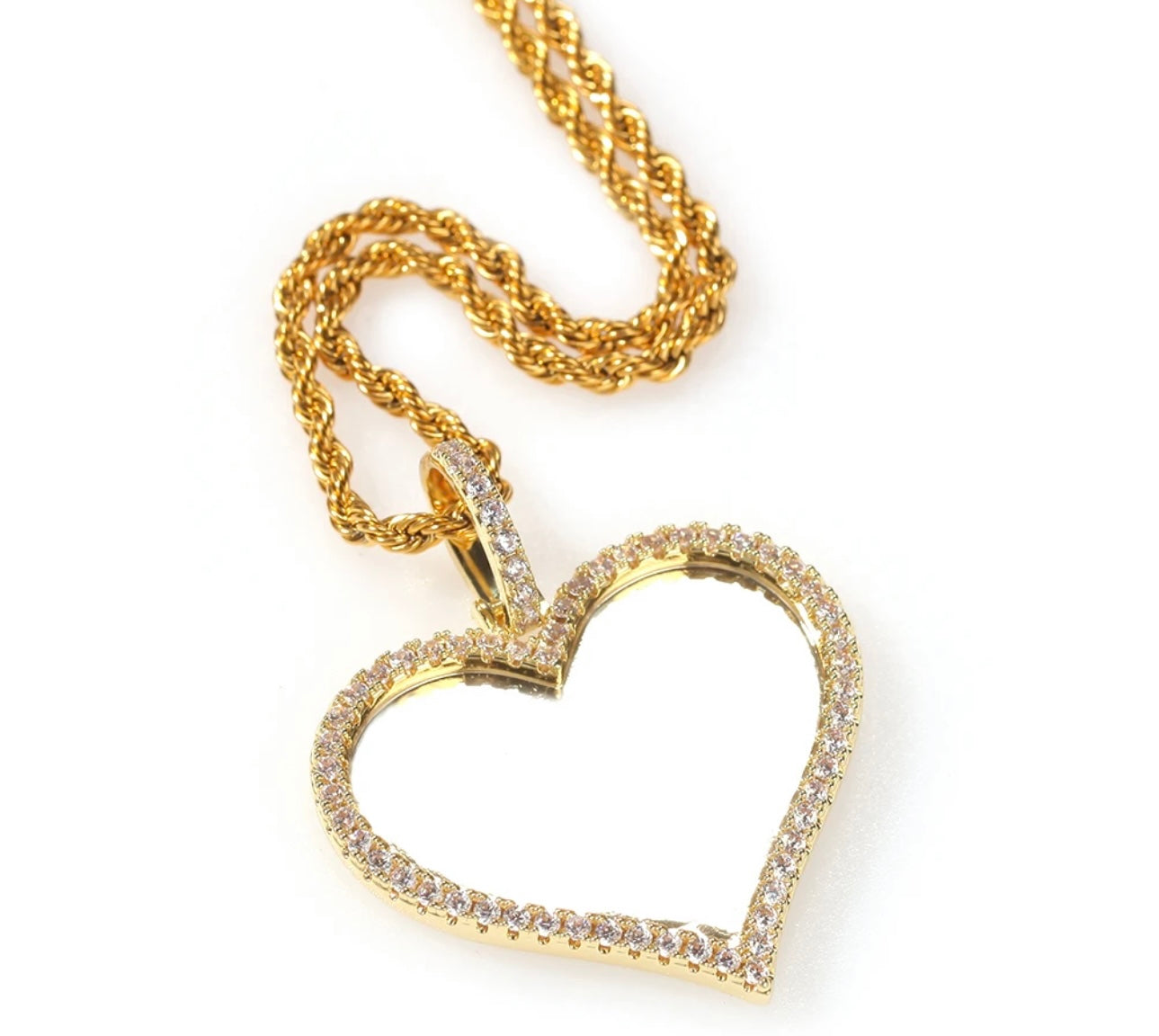 FOREVER- 3.8 cm Heart photo pendant