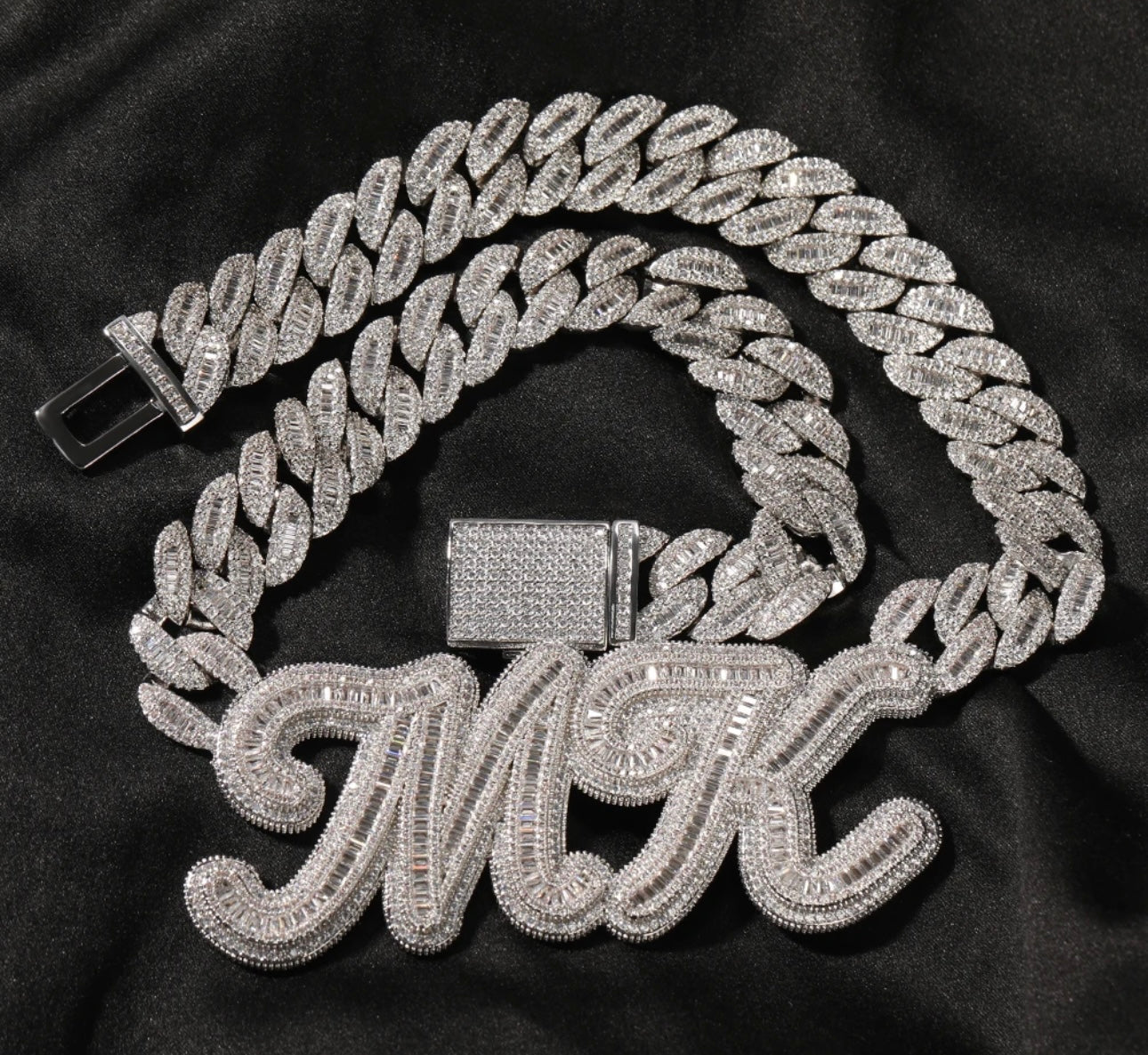 INITIAL - Custom initial nameplate pendant Cuban link